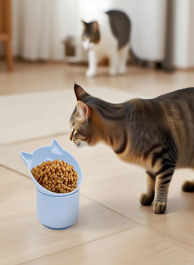 Hooshion Cat Slow Feeder, Elevated Slow Feeder Bowl Tilt Design, No Black Chin, Tilted Design, for Dry Wet Food, for Cats & Small Dogs (Blue) - Image 3